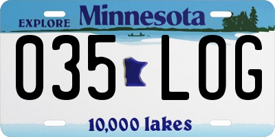 MN license plate 035LOG