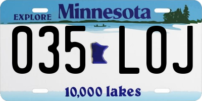MN license plate 035LOJ