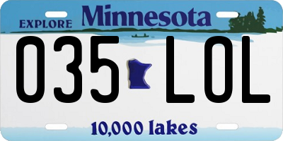 MN license plate 035LOL