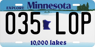 MN license plate 035LOP
