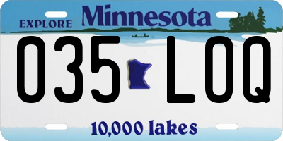 MN license plate 035LOQ