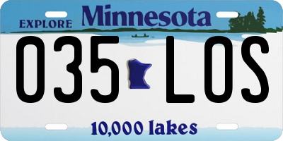 MN license plate 035LOS