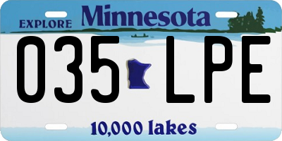 MN license plate 035LPE