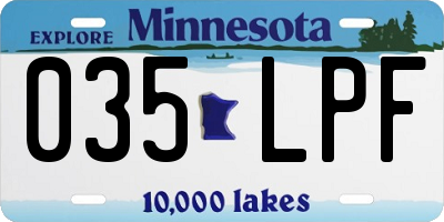 MN license plate 035LPF