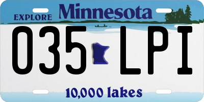 MN license plate 035LPI