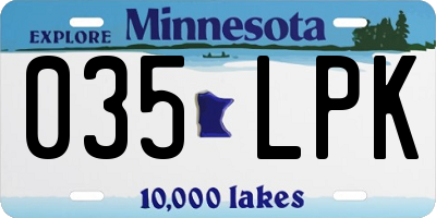 MN license plate 035LPK