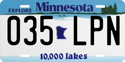 MN license plate 035LPN