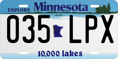 MN license plate 035LPX