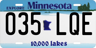 MN license plate 035LQE
