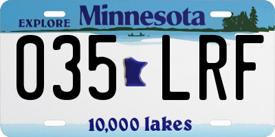 MN license plate 035LRF