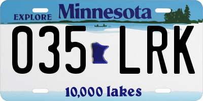 MN license plate 035LRK