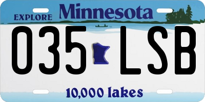 MN license plate 035LSB