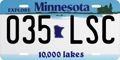 MN license plate 035LSC