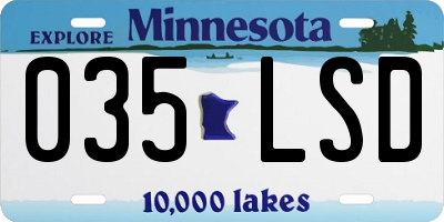 MN license plate 035LSD