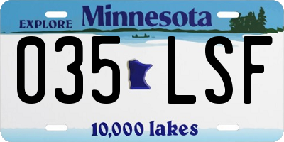 MN license plate 035LSF