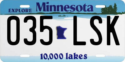 MN license plate 035LSK