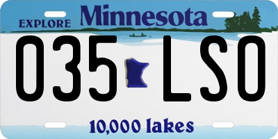 MN license plate 035LSO