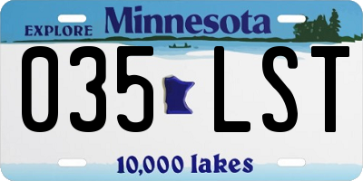 MN license plate 035LST