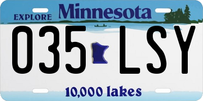 MN license plate 035LSY