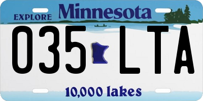 MN license plate 035LTA
