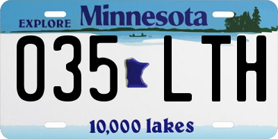 MN license plate 035LTH