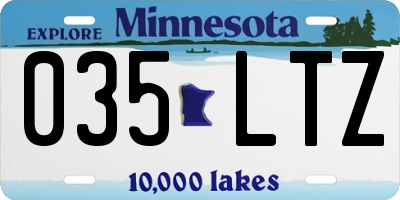 MN license plate 035LTZ