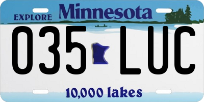 MN license plate 035LUC