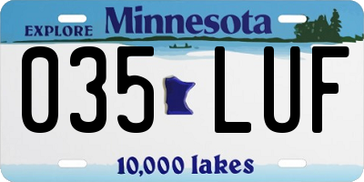 MN license plate 035LUF
