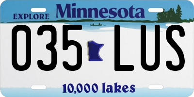 MN license plate 035LUS