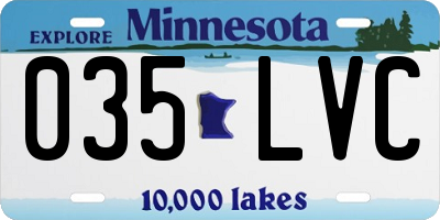 MN license plate 035LVC