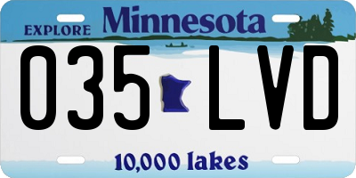 MN license plate 035LVD