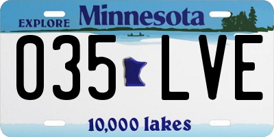 MN license plate 035LVE