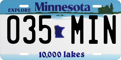 MN license plate 035MIN