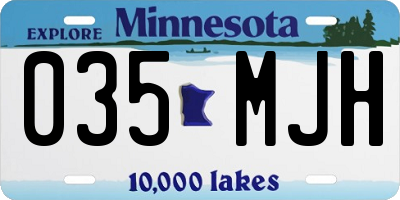 MN license plate 035MJH