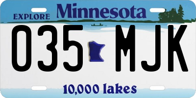 MN license plate 035MJK
