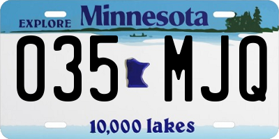 MN license plate 035MJQ