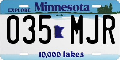 MN license plate 035MJR