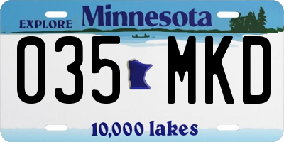 MN license plate 035MKD