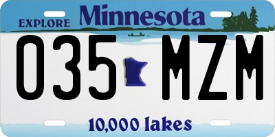 MN license plate 035MZM