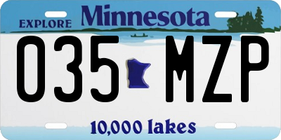 MN license plate 035MZP