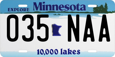 MN license plate 035NAA