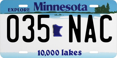 MN license plate 035NAC