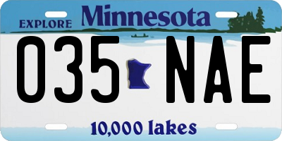 MN license plate 035NAE