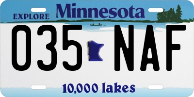 MN license plate 035NAF