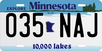 MN license plate 035NAJ