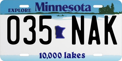 MN license plate 035NAK