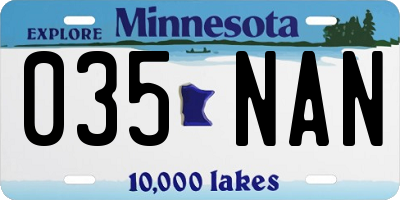 MN license plate 035NAN