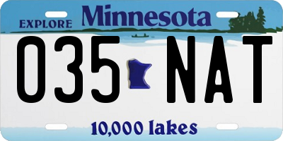 MN license plate 035NAT