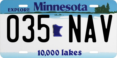 MN license plate 035NAV
