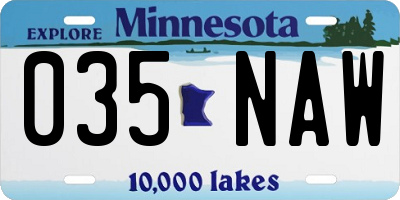 MN license plate 035NAW